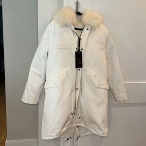 Linda Richards White Fur Coat